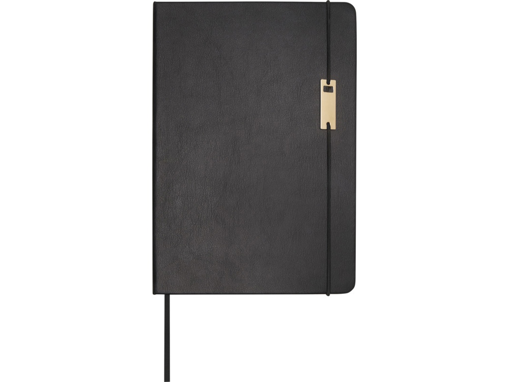 Legato блокнот формата А5 с набором из шариковой ручки и ручки-роллера - сплошной черный — изображение 2