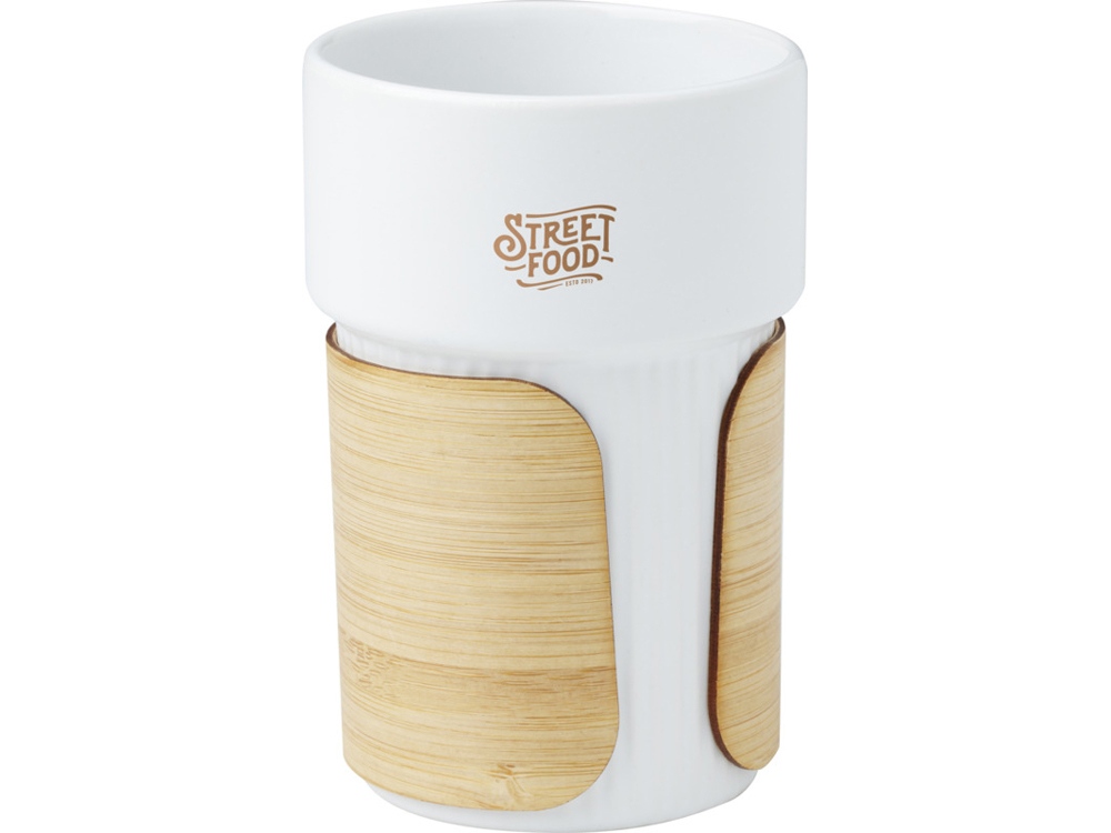 Fika стакан 340 мл с бамбуковым чехлом - Белый — изображение 4