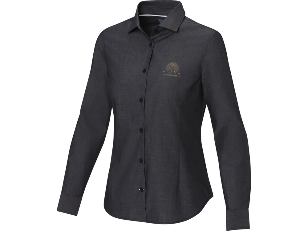 Cuprite Женская рубашка с длинным рукавом, изготовленная из натуральных материалов, которые отвечают стандарту GOTS - сплошной черный — изображение 7