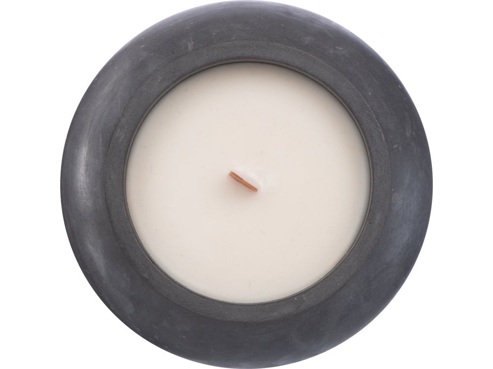 Круглая свечка в бетоне, фитиль дерево, oud wood — изображение 3