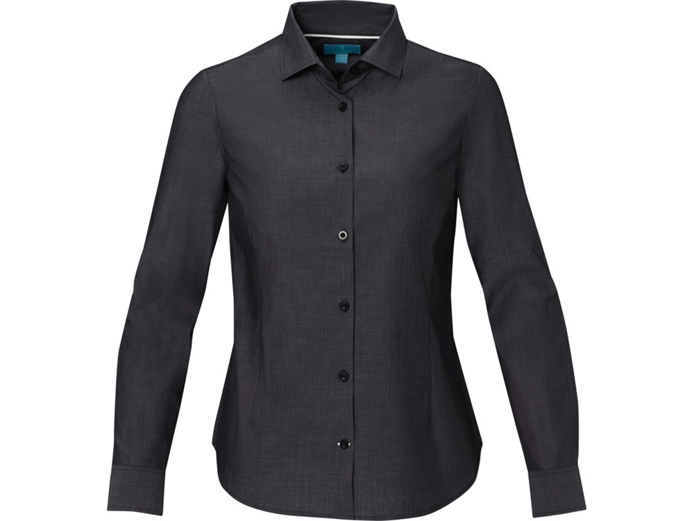 Cuprite Женская рубашка с длинным рукавом, изготовленная из натуральных материалов, которые отвечают стандарту GOTS - сплошной черный — изображение 2