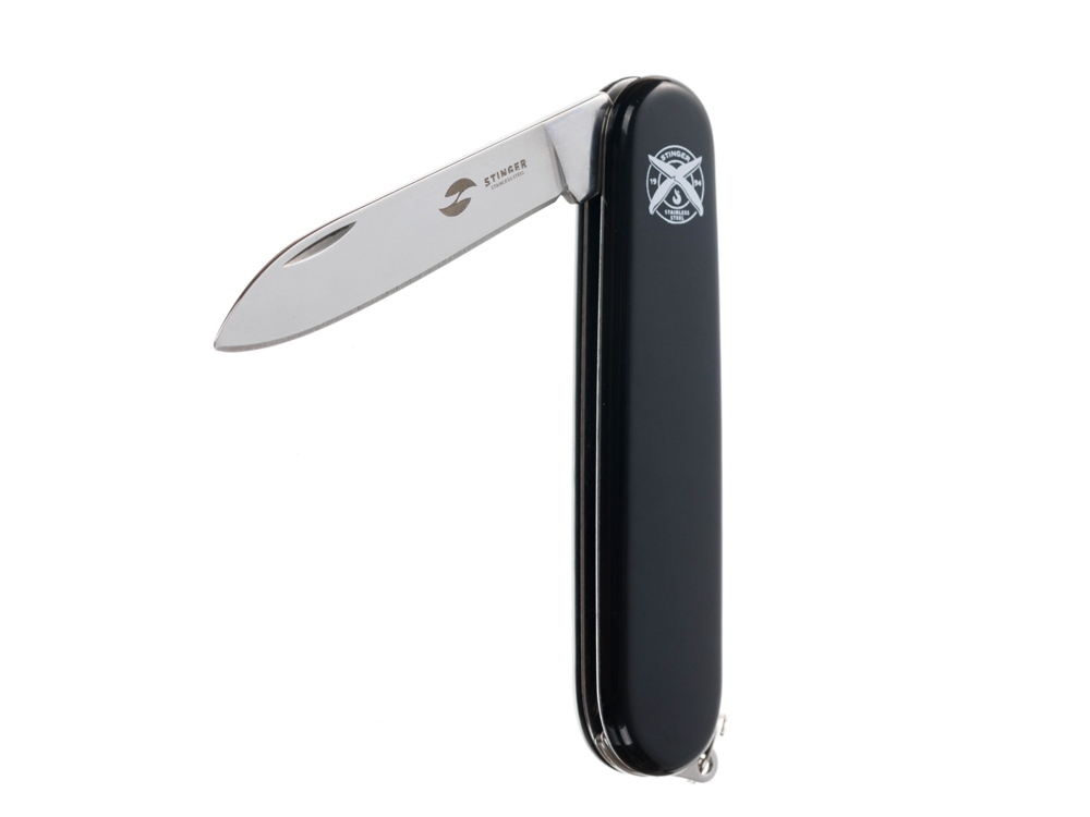 Нож перочинный Stinger, 90 мм, 2 функции, материал рукояти: АБС-пластик (черный) — изображение 3