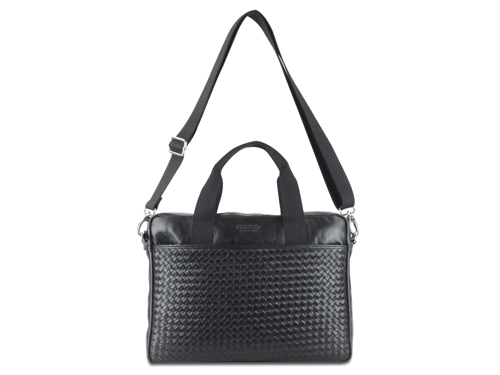 Сумка Mano Don Luca, натуральная кожа в черном цвете, 37 х 27 х 6 см — изображение 7
