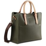 Сумка-портфель женская BUGATTI Ella, оливковая, полиуретан, 30х11,5х28 см