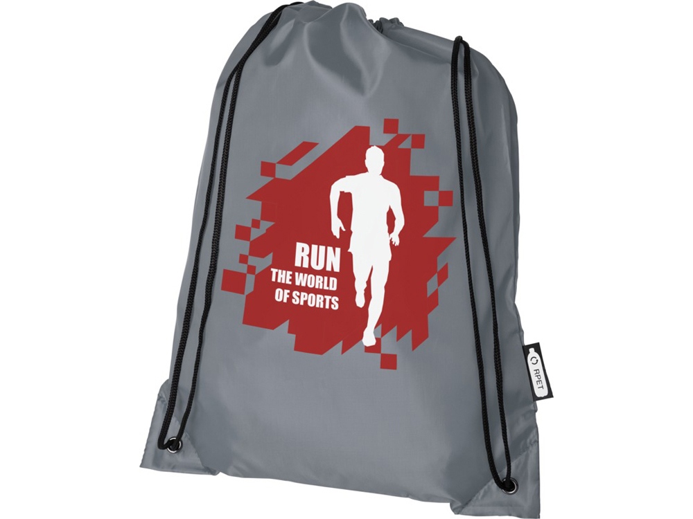 Рюкзак со шнурком Oriole из переработанного ПЭТ, серый — изображение 7