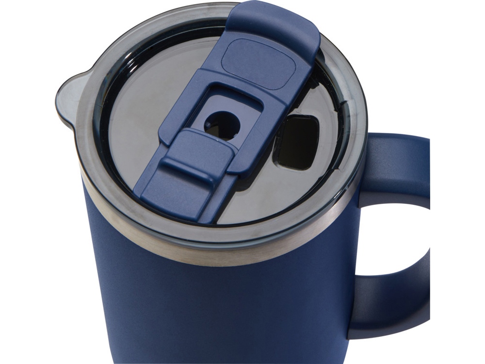 Sydney медная кружка с двойными стенками, сертифицированная согласно RCS, с вакуумной изоляцией и соломинкой, 1200 мл - Темно - синий — изображение 5
