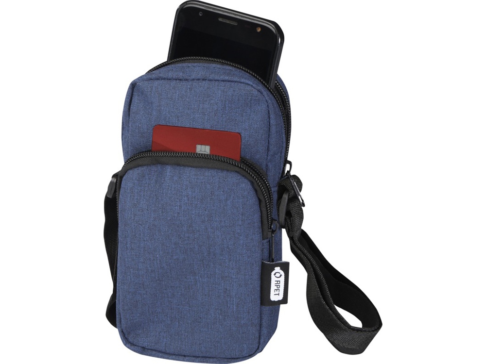 Сумка для телефона Ross из переработанного материала, синий navy — изображение 4