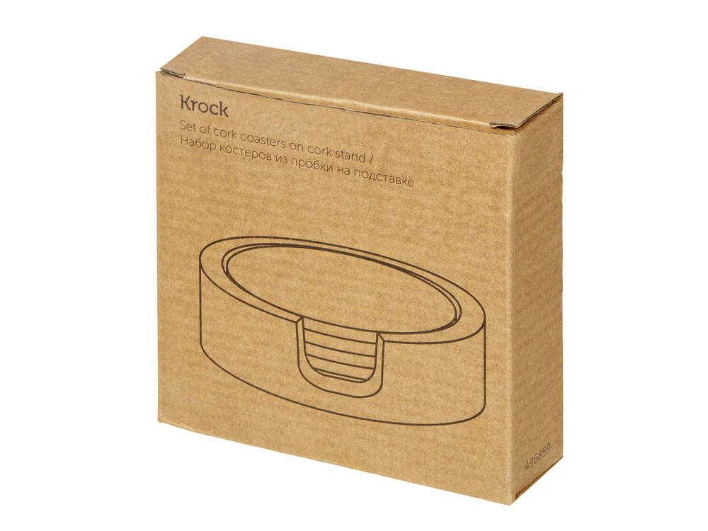 Набор костеров из пробки на подставке из пробки Krock — изображение 10
