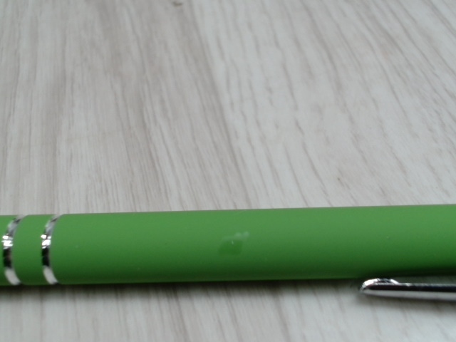 Ручка металлическая soft-touch шариковая со стилусом Sway, зеленое яблоко/серебристый (P) — изображение 6