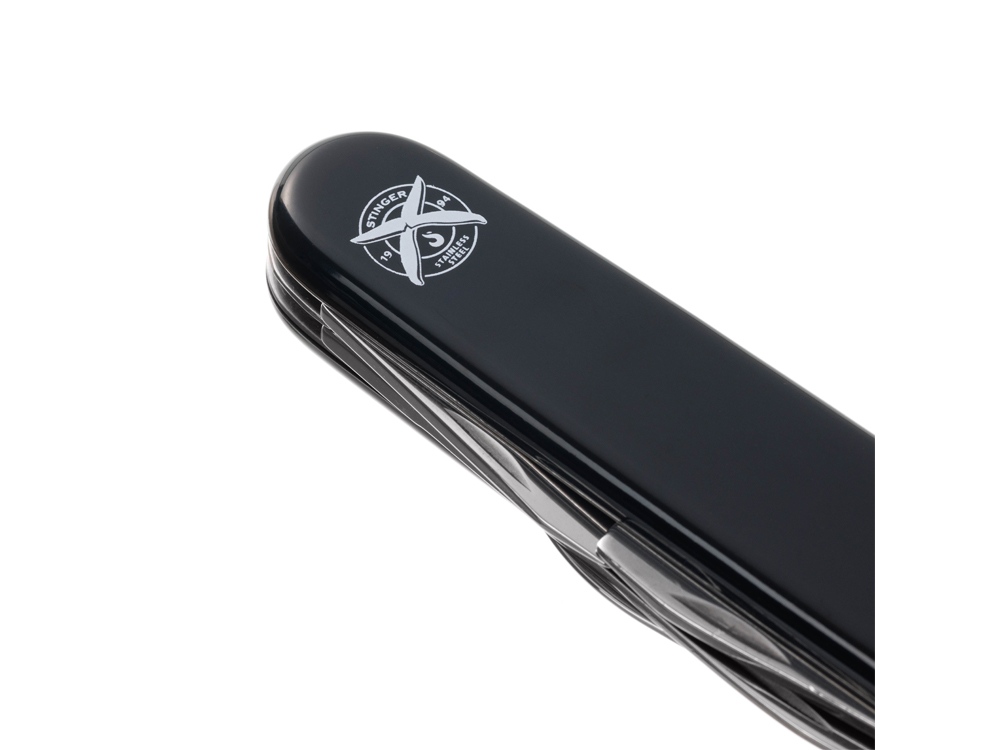 Нож перочинный Stinger, 90 мм, 11 функций, материал рукояти: АБС-пластик (черный) — изображение 8