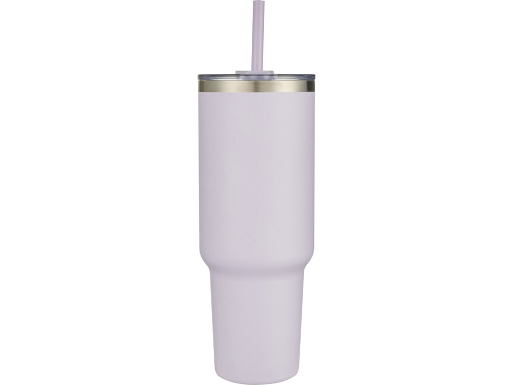 Sydney медная кружка с двойными стенками, сертифицированная согласно RCS, с вакуумной изоляцией и соломинкой, 1200 мл - Пурпурный — изображение 2