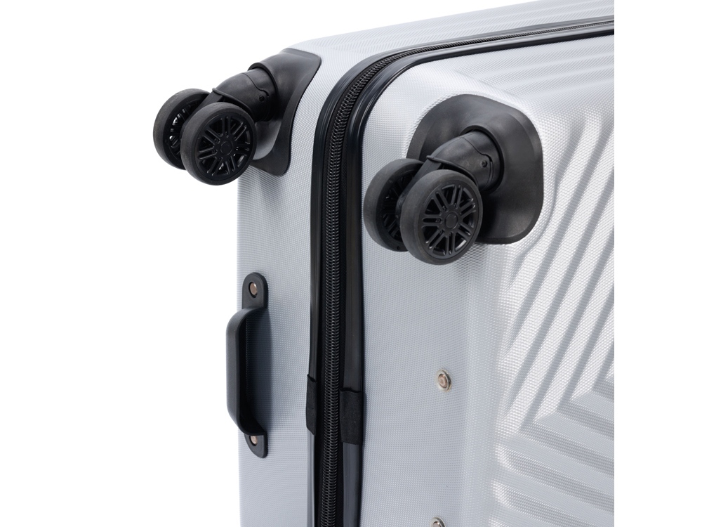 Чемодан TORBER Lama, серебристый, ABS-пластик, 43 х 25,5 х 67 см, 62 л — изображение 8