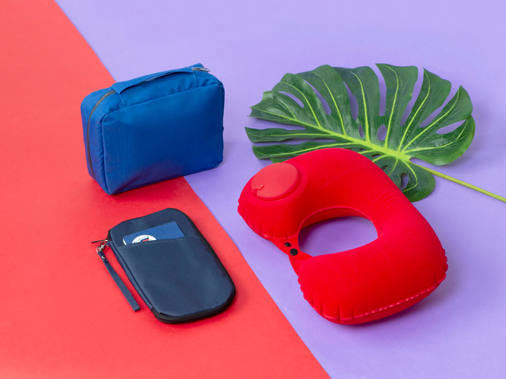 Подушка под шею с помпой Push, красный — изображение 11