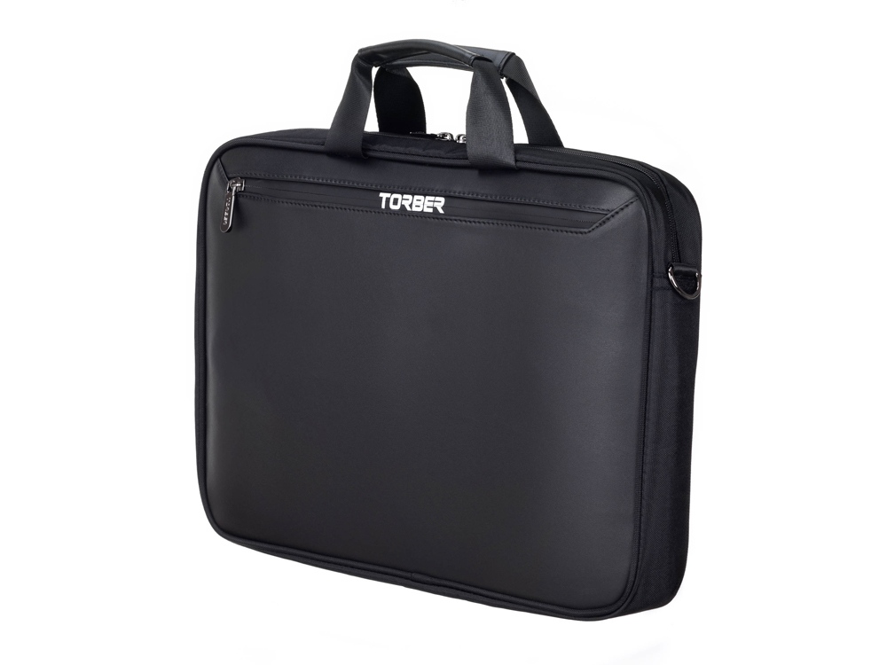 Сумка для ноутбука TORBER VOYAGE 15.6'', черный, нейлон/микрофибра, 43 х 5 х 29 см, 6л — изображение 2