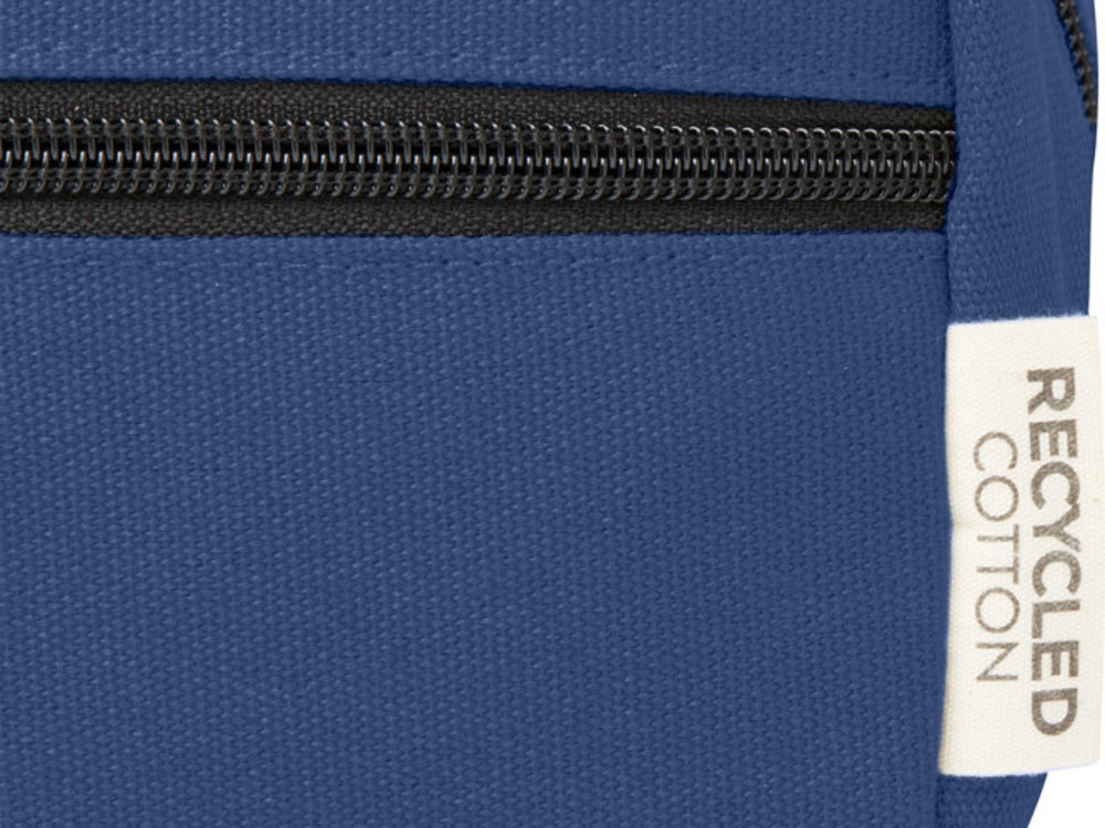 Косметичка Joey из холста, переработанного по стандарту GRS, объемом 3,5 л, нэйви — изображение 4