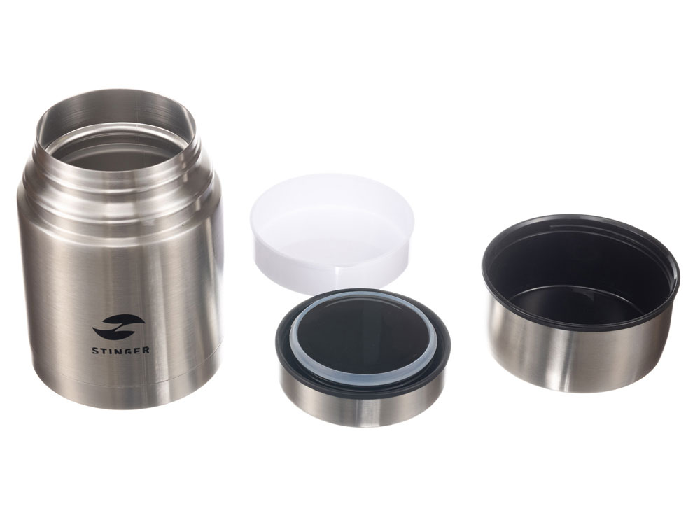 Термос ланч-бокс Stinger, 0,7 л, широкий, нержавеющая сталь, серебристый, 10,8 x 10,8 x 15,9 см — изображение 2