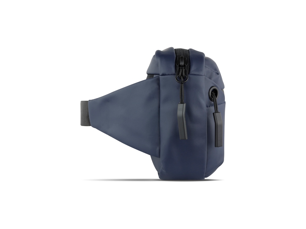 Сумка на пояс BUGATTI Blanc, синяя, тарпаулин/полиэстер, 26х5,5х13,5 см — изображение 6