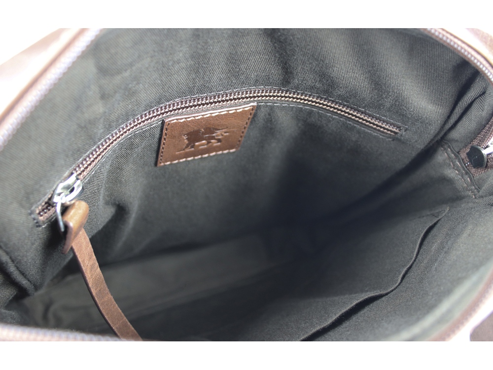 Сумка через плечо Mano Don Luca, натуральная кожа в коньячном цвете, 23 х 26,5 х 4,5 см — изображение 6