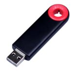 USB-флешка промо на 64 Гб прямоугольной формы, выдвижной механизм, красный