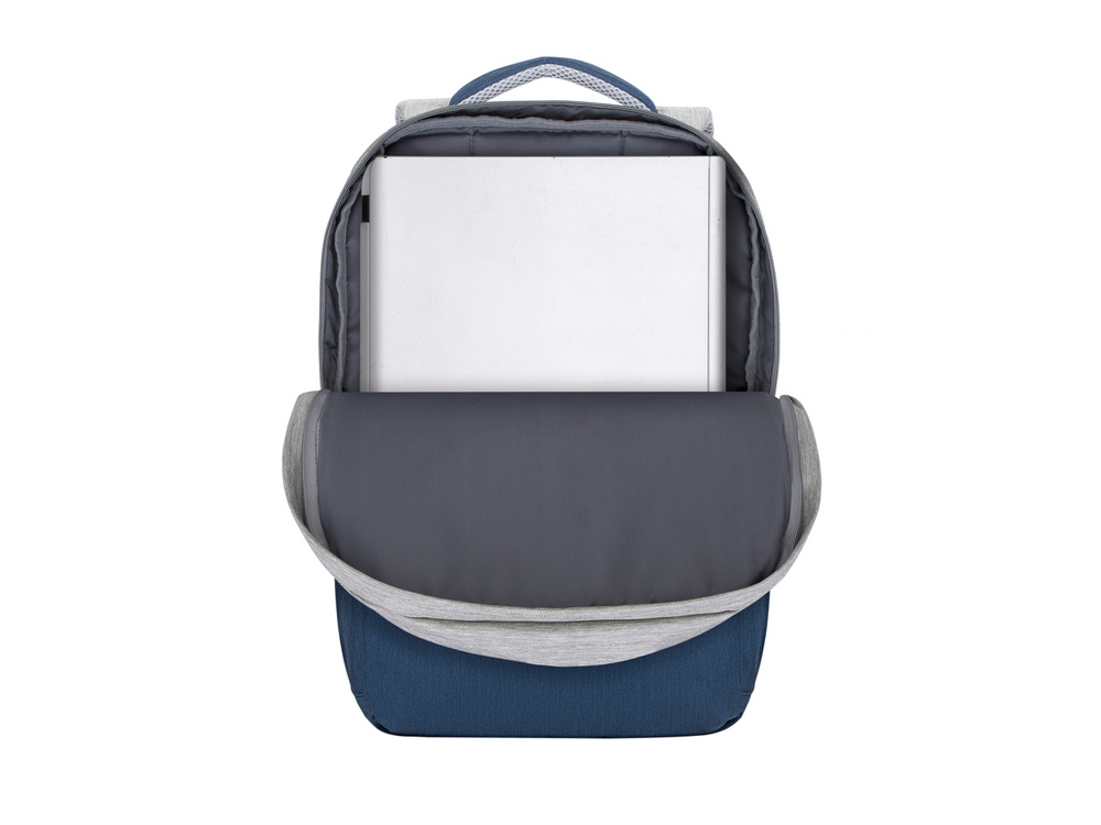 RIVACASE 7567 grey/dark blue рюкзак для ноутбука 17.3 / 6 — изображение 9