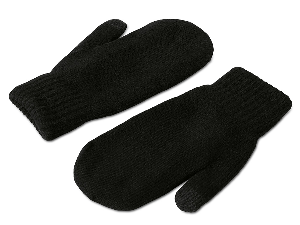 Подарочный набор с варежками, шарфом и термосом, черный — изображение 6