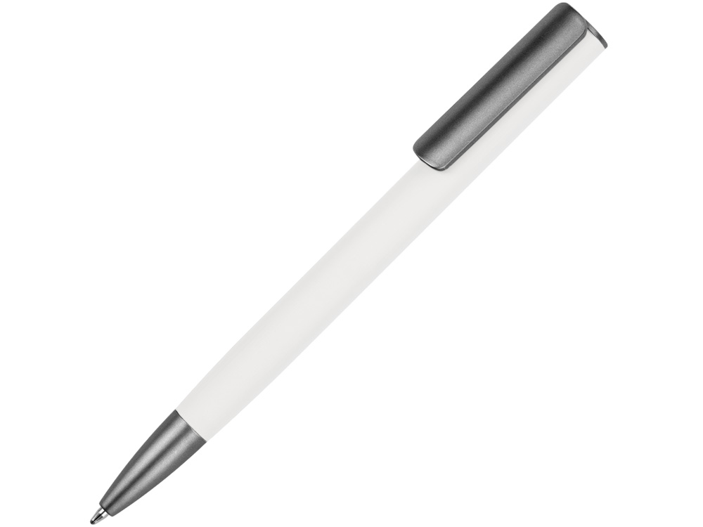 Ручка металлическая шариковая Insomnia софт-тач с зеркальным слоем, белая с серым