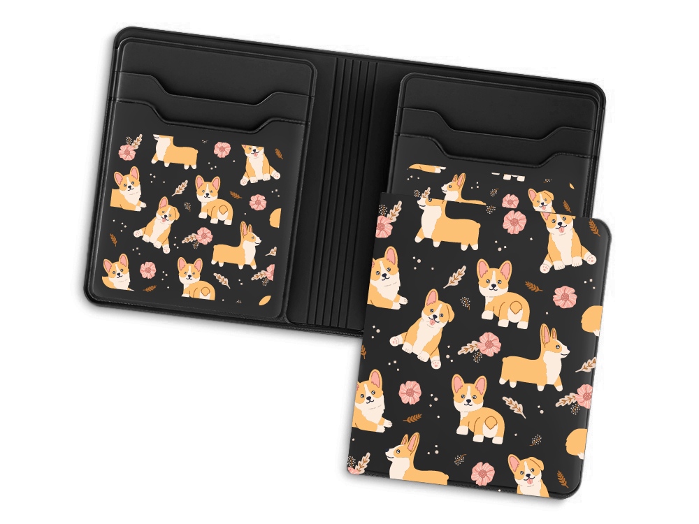 Картхолдер с отделением для наличных денег с возможностью полноцветной УФ-печати, софт-тач — изображение 3