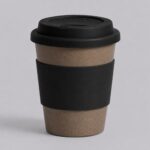 Стакан с силиконовой крышкой Cafe, черный