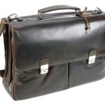 Портфель BUGATTI Romano 15'', коричневый, натуральная воловья кожа, 43х13х32 см