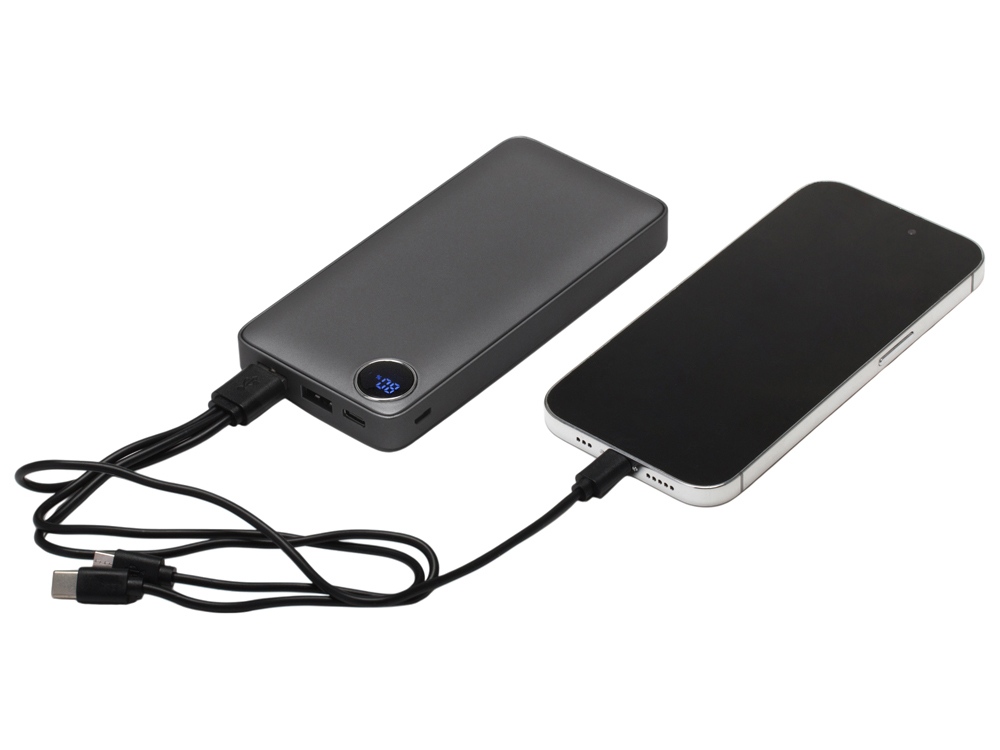 Внешний аккумулятор с дисплеем Mild, 10 000 mAh, темно-серый — изображение 2