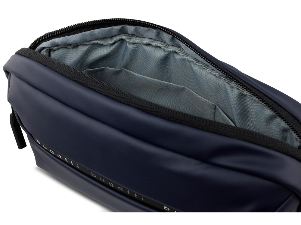 Сумка на пояс BUGATTI Blanc, синяя, тарпаулин/полиэстер, 26х5,5х13,5 см — изображение 4