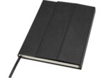 Блокнот Alejandra формата А5 с твердой обложкой из переработанной кожи - сплошной черный