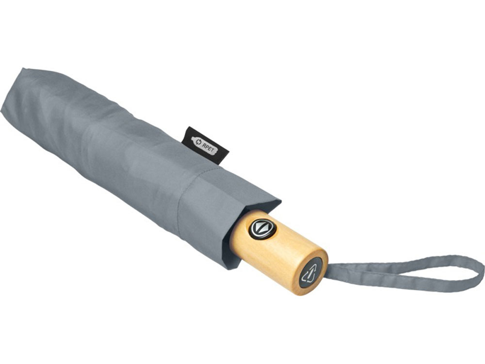 21-дюймовый зонт автомат Bo из переработанного ПЭТ-пластика, серый — изображение 3