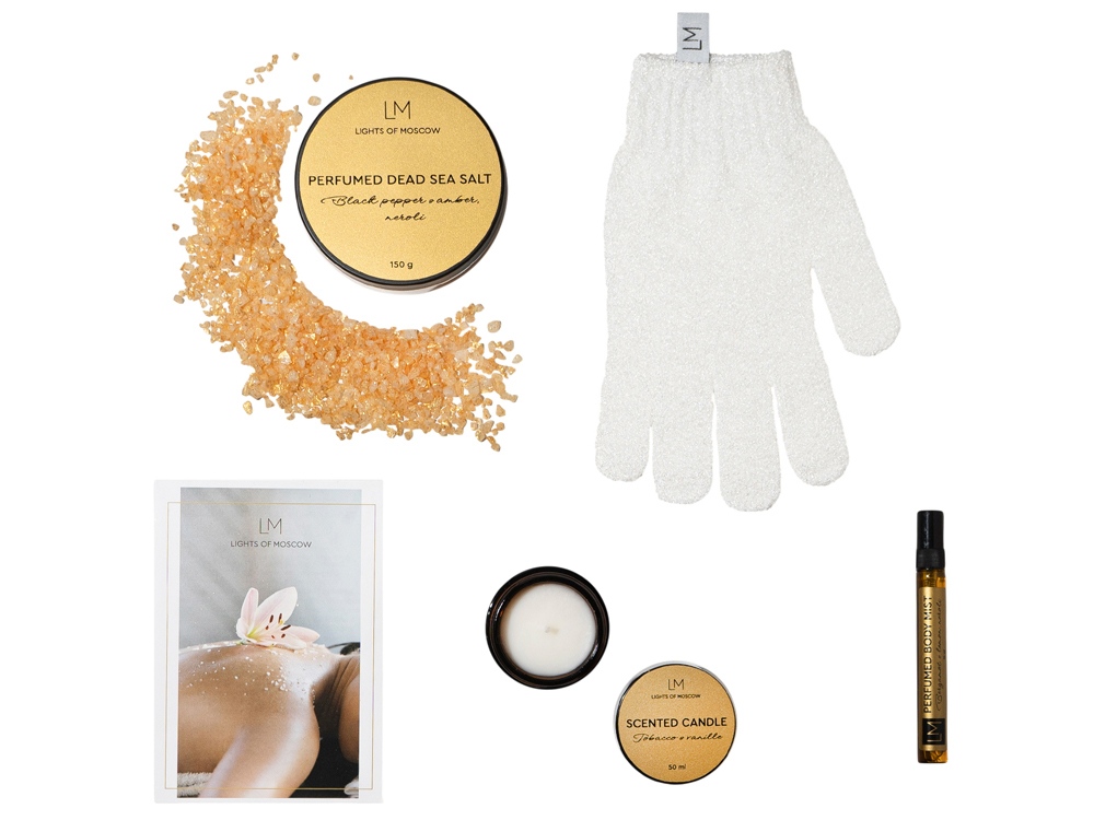 Парфюмированный спа-набор с лого Lights of Moscow, янтарный — изображение 2