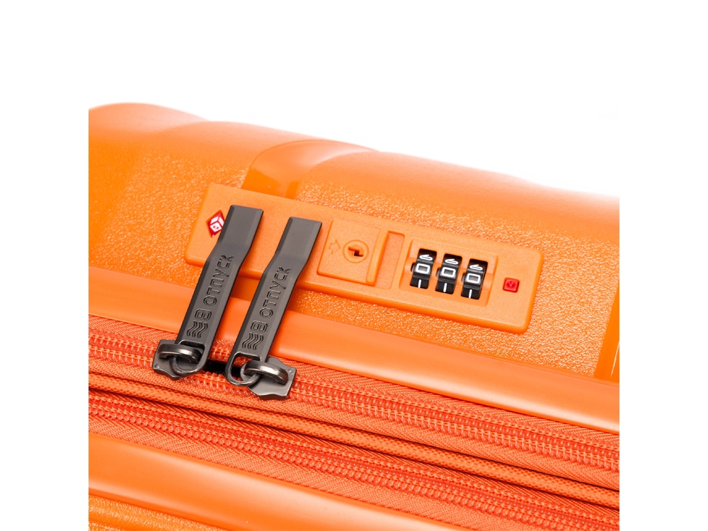 Чемодан TORBER В Отпуск, оранжевый, полипропилен, 36 х 21,5 х 55 см, 38 л — изображение 6