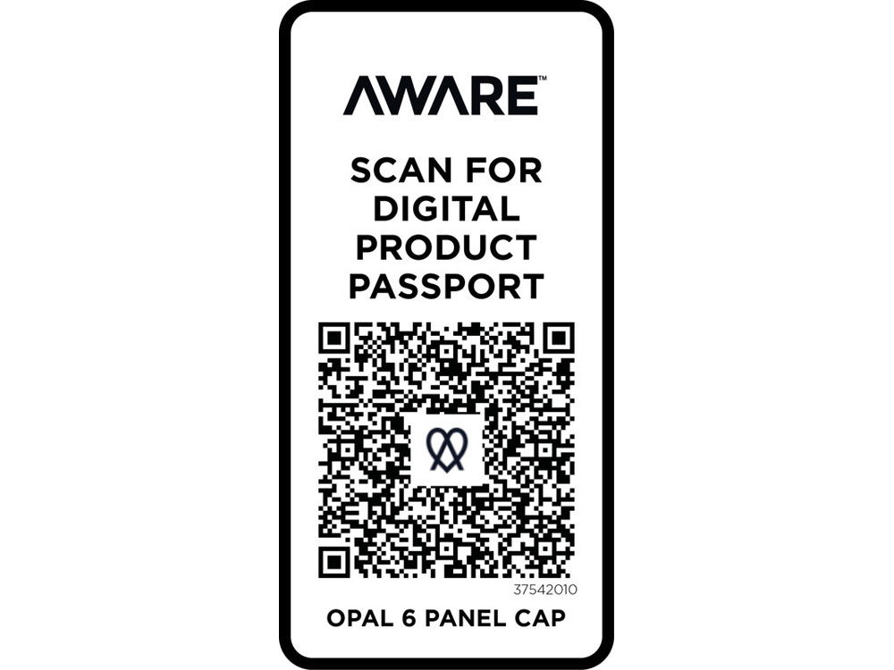 Opal с 6 панелями Aware™ кепка из переработанных материалов - Белый — изображение 4