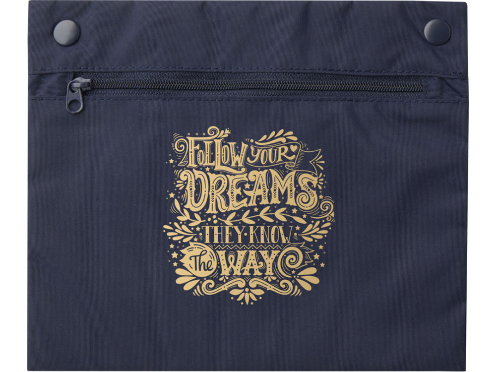 Kai круглая эко-сумка из переработанного материала, сертифицированного согласно GRS - Темно - синий — изображение 8