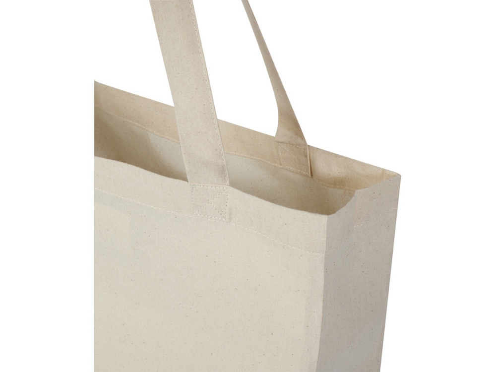 Madras эко- сумка с ластовицей из переработанного хлопка, сертифицированного согласно GRS, плотностью 140 г/м² - Натуральный — изображение 4