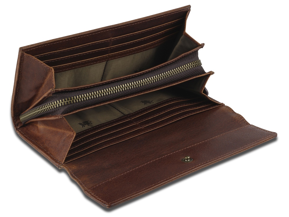 Кошелек Mano Don Leon, натуральная кожа в коричневом цвете, 19 х 10 см — изображение 4