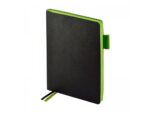 Ежедневник недатированный А5 Boston, черный (обрез зеленое яблоко)