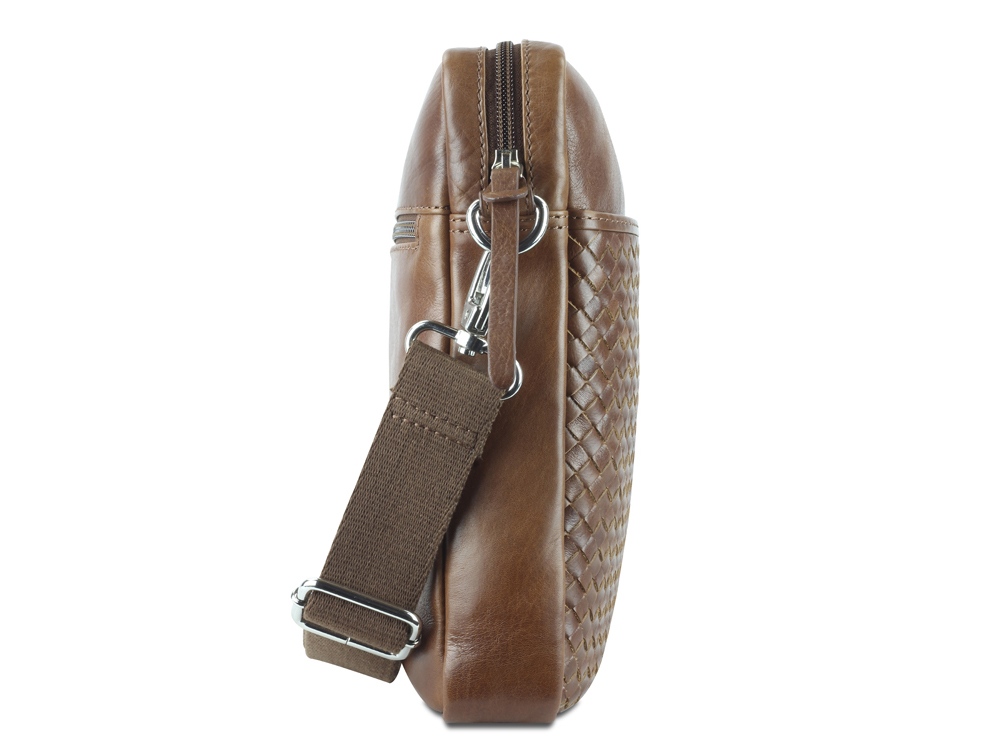 Сумка через плечо Mano Don Luca, натуральная кожа в коньячном цвете, 23 х 26,5 х 4,5 см — изображение 7