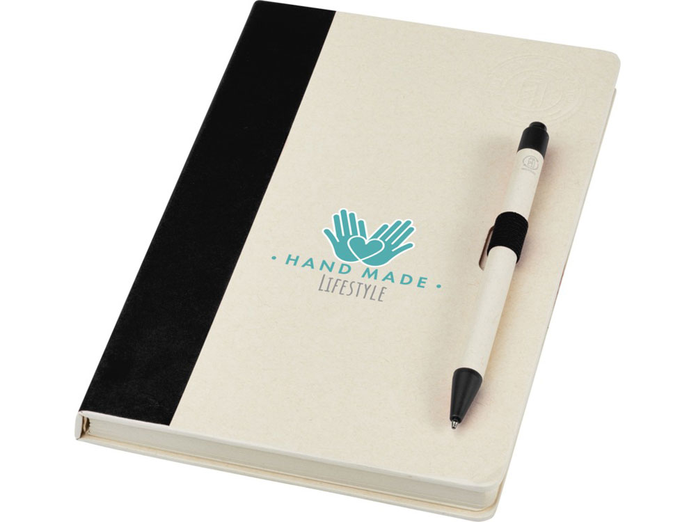 Блокнот размером A5 и шариковая ручка Dairy Dream, черный — изображение 5