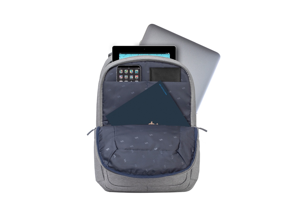 RIVACASE 7760 grey ECO рюкзак для ноутбука 15.6 — изображение 13