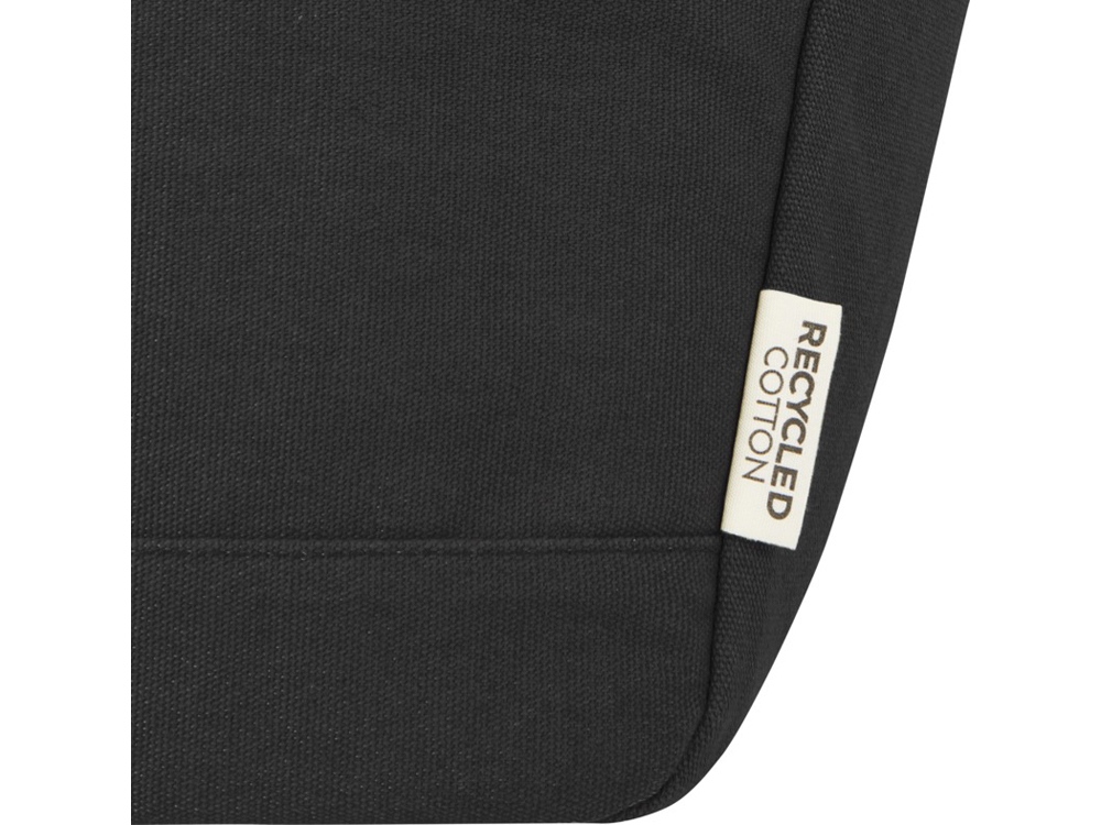 Пищевая сумка-холодильник Joey из брезента, переработанного по стандарту GRS, объемом 6 л на 9 банок, черный — изображение 6