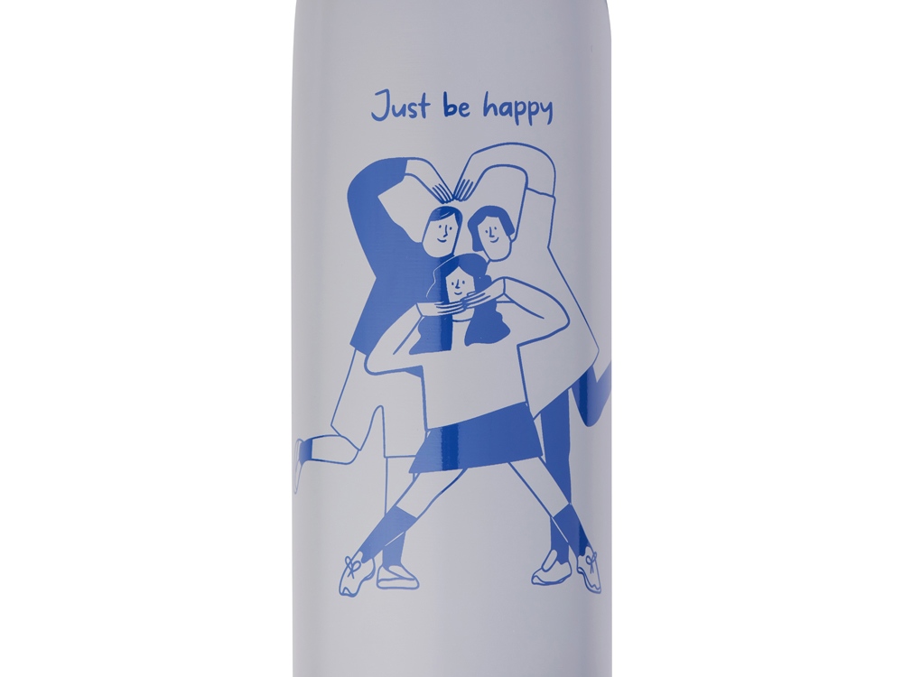 Стальная бутылка Rely, 650 мл, серый (трафаретная печать круговая) — изображение 2