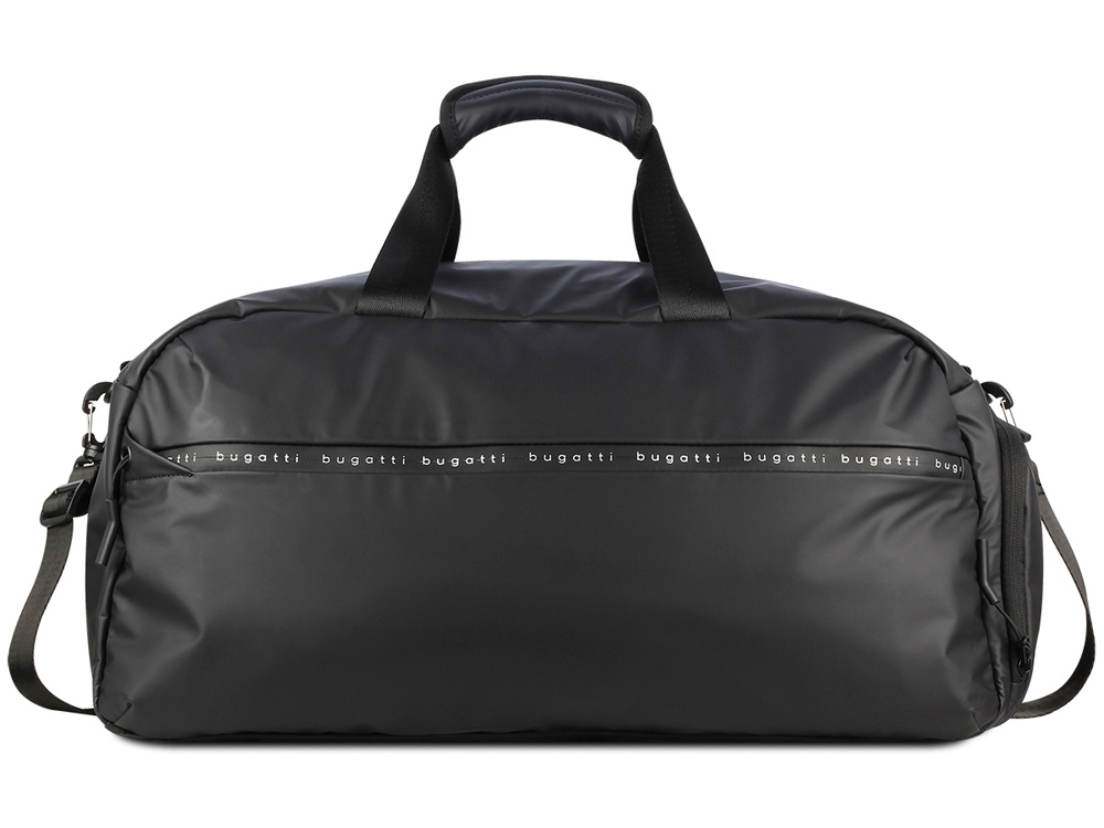 Сумка спортивная BUGATTI Blanc, чёрная, тарпаулин/полиэстер, 52х26х27,5 см — изображение 2