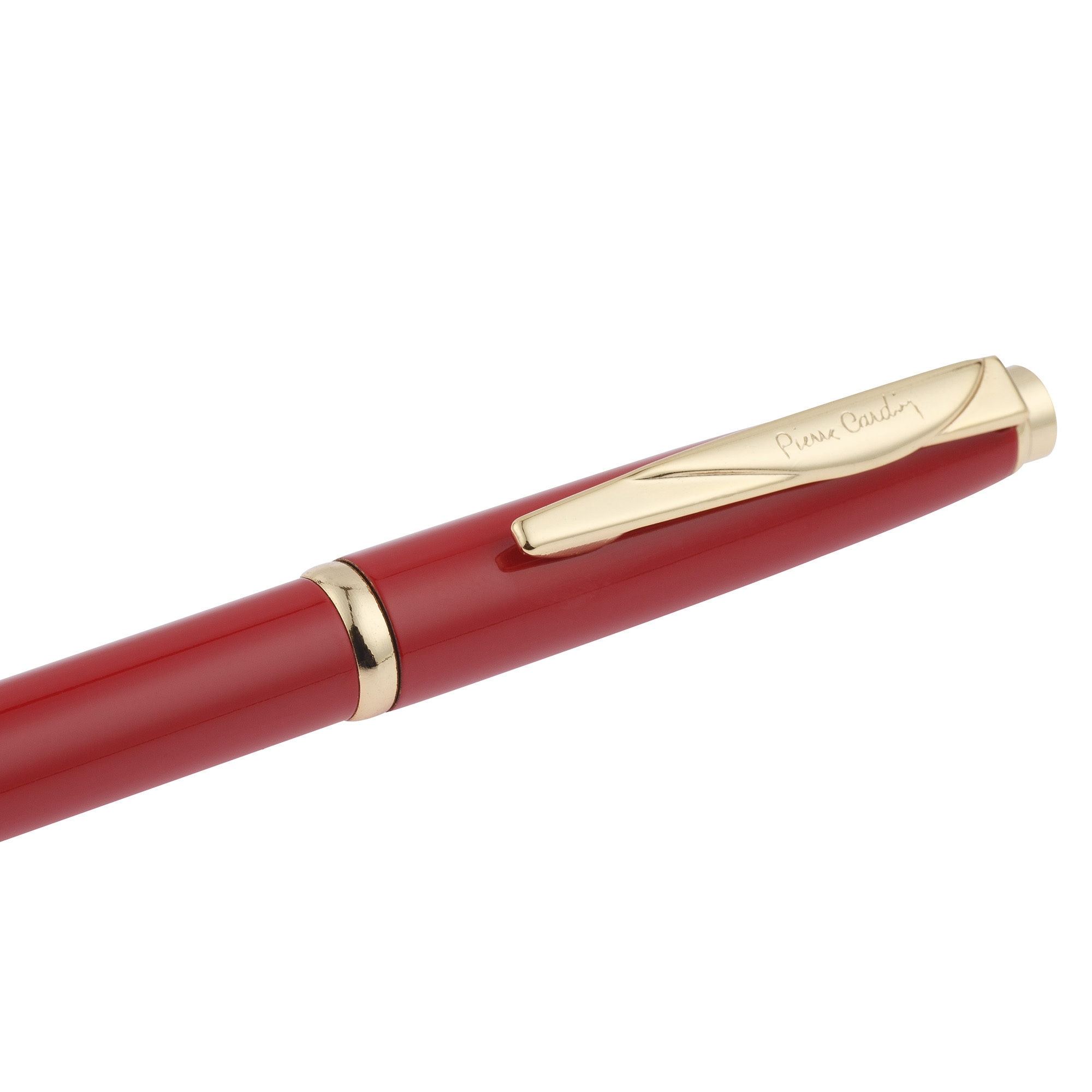 Ручка шариковая Pierre Cardin коллекция ГАММА КЛАССИКА (GAMME CLASSIC). Корпус - латунь с лакированным покрытием. Отделка и детали дизайна - сталь с позолотой. Цвет - красный. Упаковка E. — изображение 4
