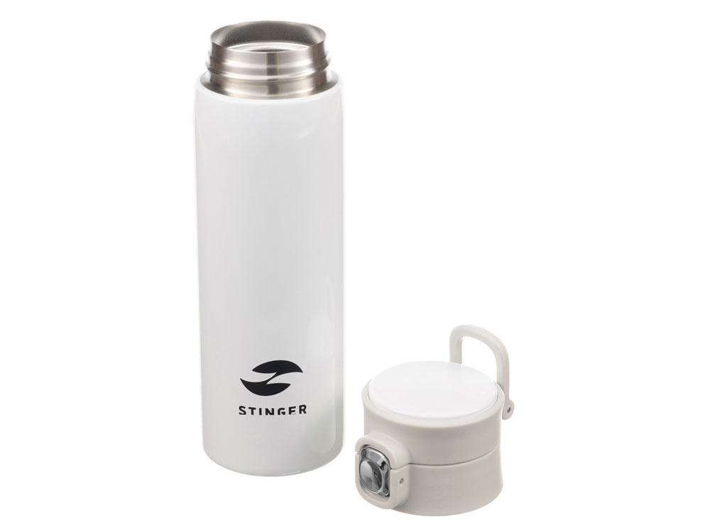 Термокружка Stinger, 0,42 л, сталь/пластик/силикон, белый, 6,5 x 7,5 x 21,9 см — изображение 5