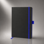 Блокнот ColorNote Black, твердая обложка A5, 80 листов, черный с синим