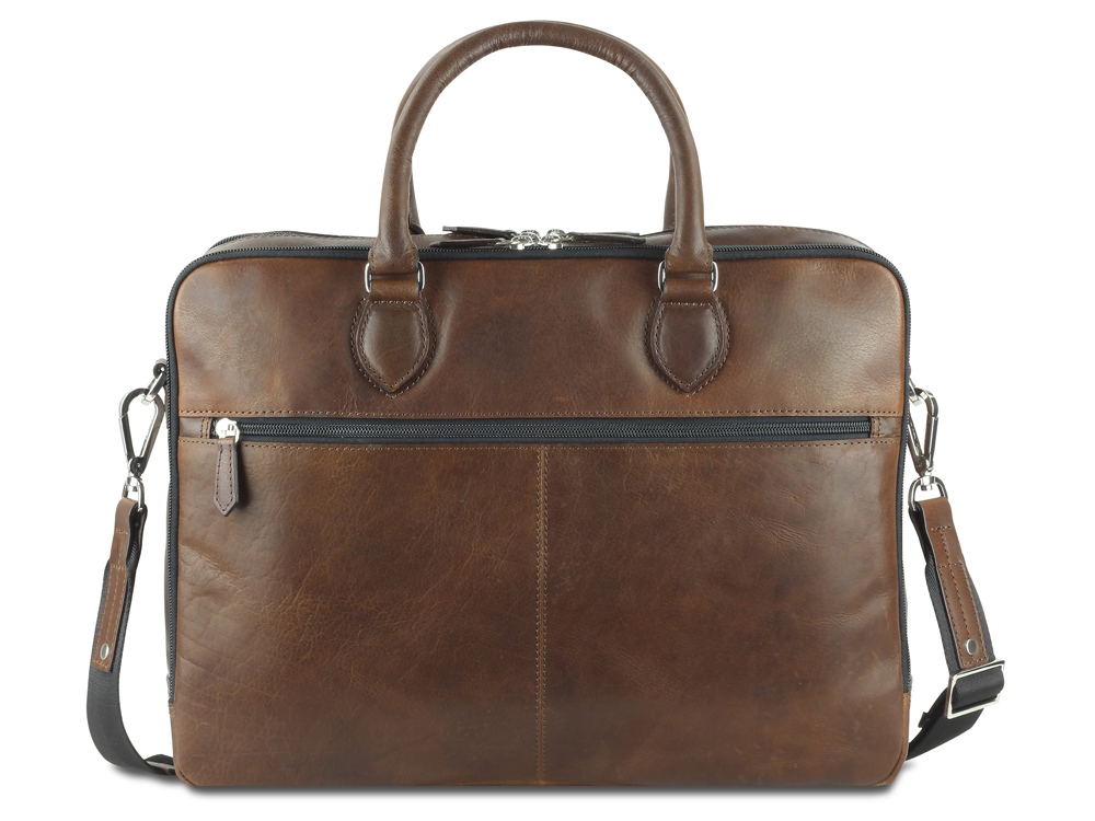 Сумка Mano Don Valentino, натуральная кожа в коричневом цвете, 41,5 х 31 х 10 см — изображение 2